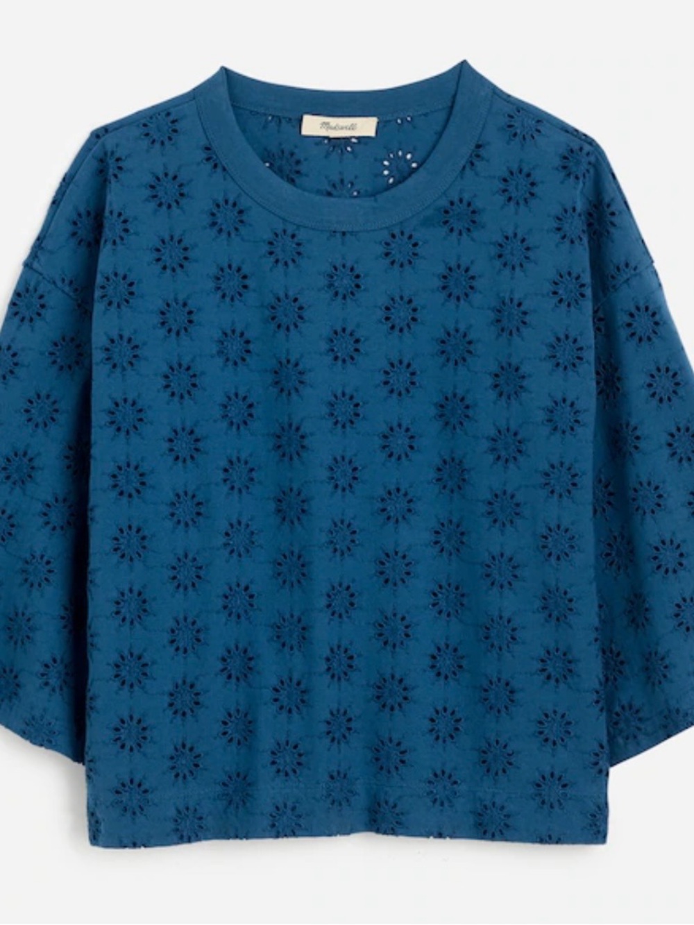 Madewell Blue Eyelet Top